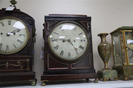 Handley & Moore. A Regency mahogany hour repeating bracket clock, 15.75in.